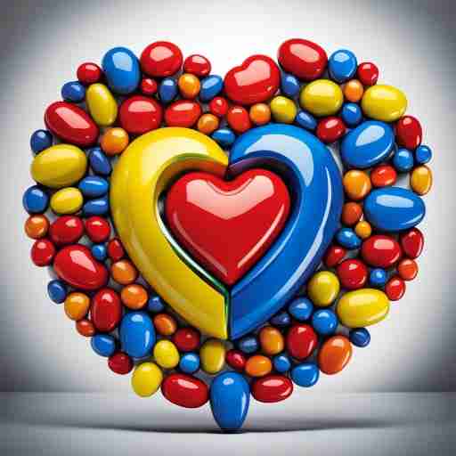 Gli Integratori: Alleati Invisibili del Cuore Forte - Una serie di capsule di integratori disposte intorno a un cuore stilizzato, simboleggiando il supporto invisibile ma potente per la salute cardiaca.