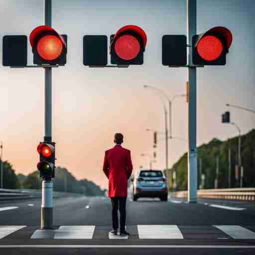 Controindicazioni e Avvertenze: Navigare con Prudenza nel Mondo degli Integratori per gli Occhi - Immagine di un semaforo rosso con difronte una persona che lo osserva