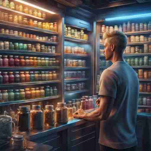 Un'immagine di una persona che prende una decisione tra diverse opzioni di integratori. Rappresenta la selezione consapevole degli integratori per la dieta chetogenica, enfatizzando l'importanza di fare scelte informate.