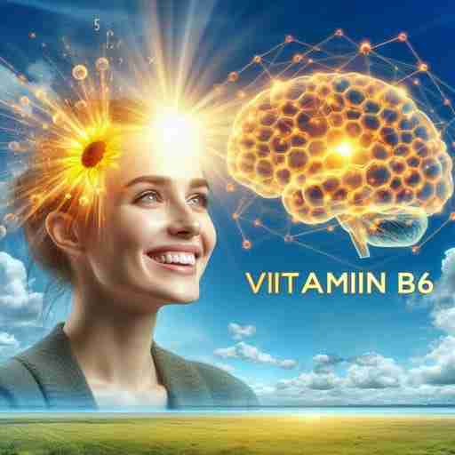Vitamina B6 e Sistema Nervoso: Un'Importante Chiave per la Salute Mentale e il Benessere. Una persona sorridente e serena, immersa nella natura con il cielo azzurro e il sole splendente sullo sfondo.