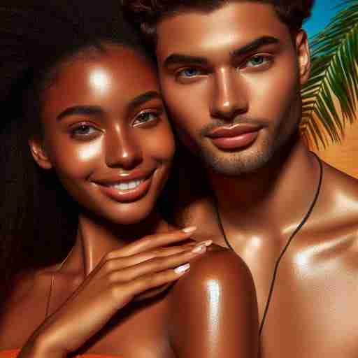 Beta Carotene: La Chiave Segreta per una Pelle Radiosa, immagine di una coppia con pelle radiosa, giovane e perfettamente abbronzata