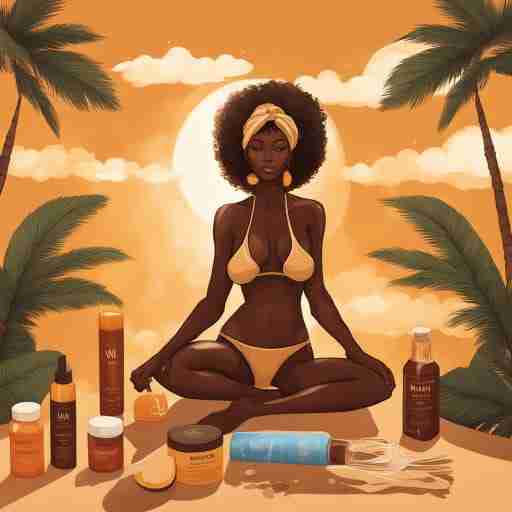 immagine che rappresenta una persona che applica la protezione solare e assume integratori per l'abbronzatura, a simboleggiare l'approccio combinato per una pelle sana e abbronzata.