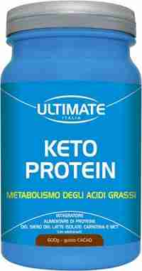 Keto Protein Ultimate Italia. Foto della confezione dell’integratore