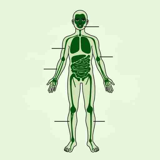 Benefici della spirulina per l'immunità: evidenze scientifiche Infografica che mostra il corpo umano con evidenziate le aree beneficiate dalla spirulina (sistema immunitario, intestino, cervello)