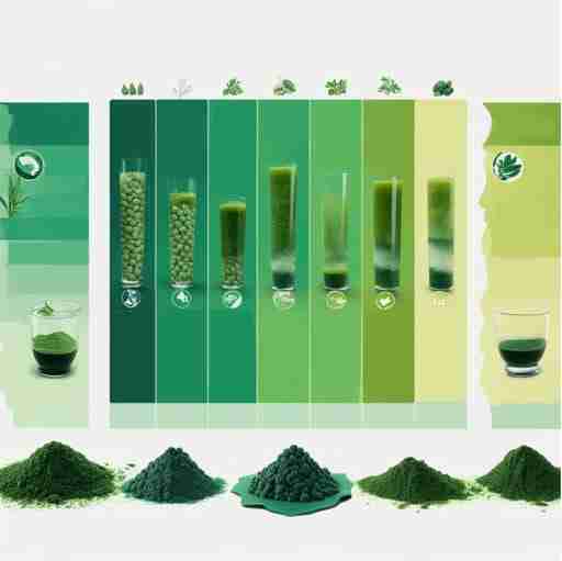 Sostenibilità nella produzione di spirulina Infografica visiva che confronta l'impronta idrica e di carbonio della spirulina con altre fonti proteiche comuni