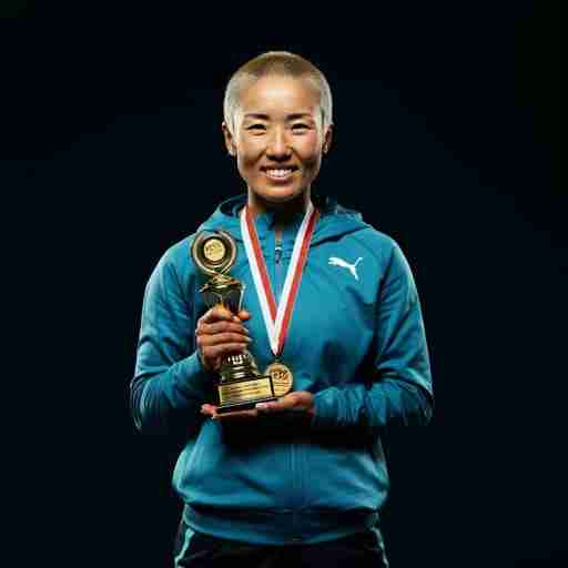 Conclusioni: Magnesio per atleti Successful athlete holding trophy or medal, with focus on achievement and wellness