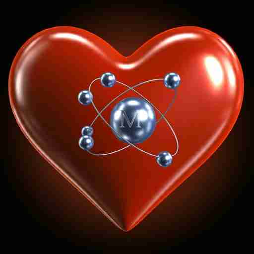 Come il magnesio può influenzare le aritmie cardiache. Un cuore tridimensionale con un atomo di magnesio al suo interno, in primo piano