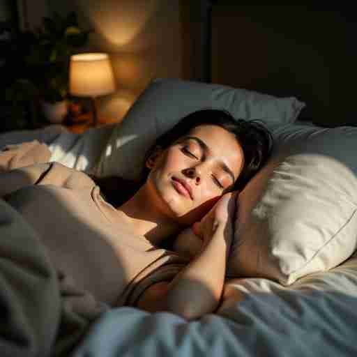 Il Magnesio per Dormire: La Guida Definitiva per un Sonno Migliore: Persona che dorme serenamente con elementi naturali rilassanti