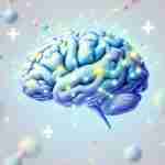 Magnesio ansia depressione: Benessere naturale contro lo stress. Un cervello umano con sinapsi luminose e un integratore di magnesio al centro, circondato da molecole colorate.