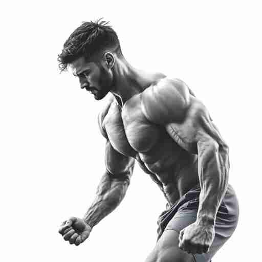 Magnesio e muscoli: come influisce sulle nostre performance fisiche? immagine che rappresenti un atleta o una persona che si allena, con i muscoli in evidenza. Il magnesio potrebbe essere rappresentato come un elemento che potenzia i muscoli