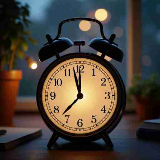 Quando e Come Assumere il Magnesio per Dormire: Orologio che mostra l'orario serale ideale