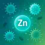 Benefici dello Zinco: Perché è Essenziale per il Sistema Immunitario e la Salute Globale Illustrazione concettuale dei benefici dello zinco per il sistema immunitario: un elemento di zinco stilizzato (Zn) al centro, circondato da cellule immunitarie luminose (linfociti T e B) che lo proteggono come un nucleo vitale. Sfondo astratto in toni di blu e verde per evocare salute e vitalità, con particelle luminose a simboleggiare energia e difesa contro virus e batteri. Stile moderno, scientifico ma accessibile, adatto a un articolo divulgativo di salute