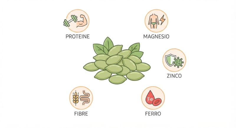 Valori nutrizionali dei semi di zucca: proteine, magnesio, zinco e ferro