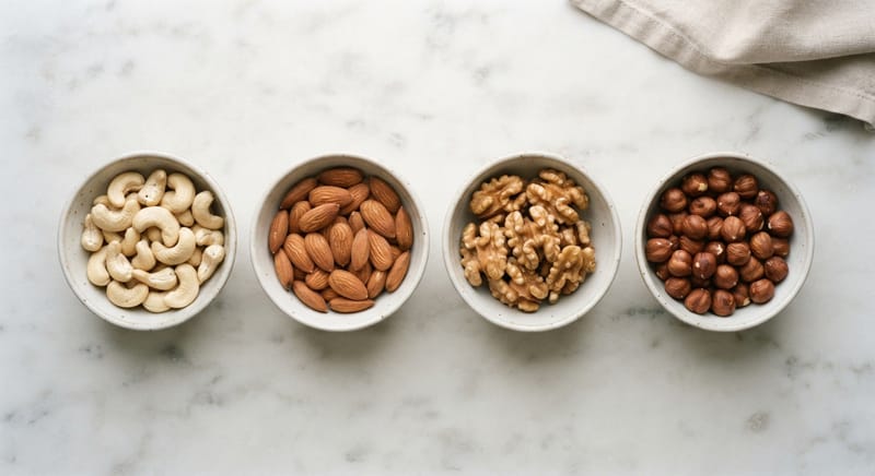Confronto valori nutrizionali anacardi mandorle noci e nocciole