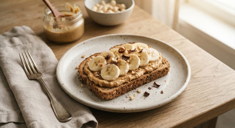Toast con crema di anacardi fatta in casa e banana